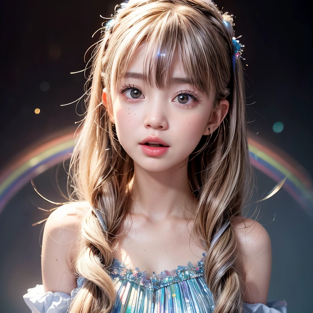 NSFW, 8k, High-level, absurd, masterpiece, best quality, primitive, very detailed CG, very detailed wallpaper, perfect lighting, Extremely detailed (((The personifying " Amazon Alexa " as a Girl))), MysticSight, Tyndall effect, Tyndall scattering, Studio gray background with (many Dazzling RainbowColor particles BokeH:1.28), (RoundlyButts, ThighGap), (Exposed:0.4), (Assfocus with looking ahead), BREAK (NOGIZAKA face variations) Extremely Detailed very KAWAII face variations, perfect anatomy, Childish, captivating gaze, elaborate detailed Eyes with (sparkling highlights:1.28), long eyelashes、Glossy RED Lips with beautiful details, Coquettish tongue, Rosy cheeks, Radiant PearlSkin with clear transparency . { (Dynamic LifeLike expressions:1.4) | :d) }, (large eyes:-1) .