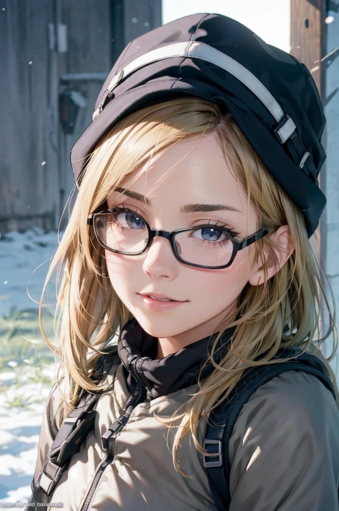 最high quality, high quality, High resolution, high quality texture, high quality shadows, High resolution, Beautiful details, Detailed CG, Detailed Texture, Realistic representation of face, Realistic, colorful, delicate, Cinematic Light, Side light, Lens flare, Ray Tracing, sharp concentrated, (1 Girl,concentrated:1.3), ( Intricate details, compensate, PureErosFaceV1:0.5), (細部まで美しいdelicateな顔, 緻密で美しいdelicateな瞳, Perfect Facial Proportions, Dense skin, Optimal ratio of four fingers to one thumb, Modest chest, Beautiful Hips, Smooth upper abdomen, blue eyes ,cold weather jacket ,cold weather pants ,knit hat ,cold weather gloves ,trekking backpack ,glasses ,hiking,lapland ,snow field ,long trail ,adventure journey ,night,Northern Lights ,winter,the gaze of true love, lips of temptation, A look full of compassion ,a smile full of love, i love you, Acting lovey-dovey, waist up, 35 years old, hiking,house wife, air fortress hair, blonde hair