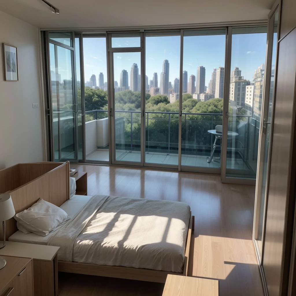 An apartment made by Norman Foster of approximately 12x18 m in plan view above 