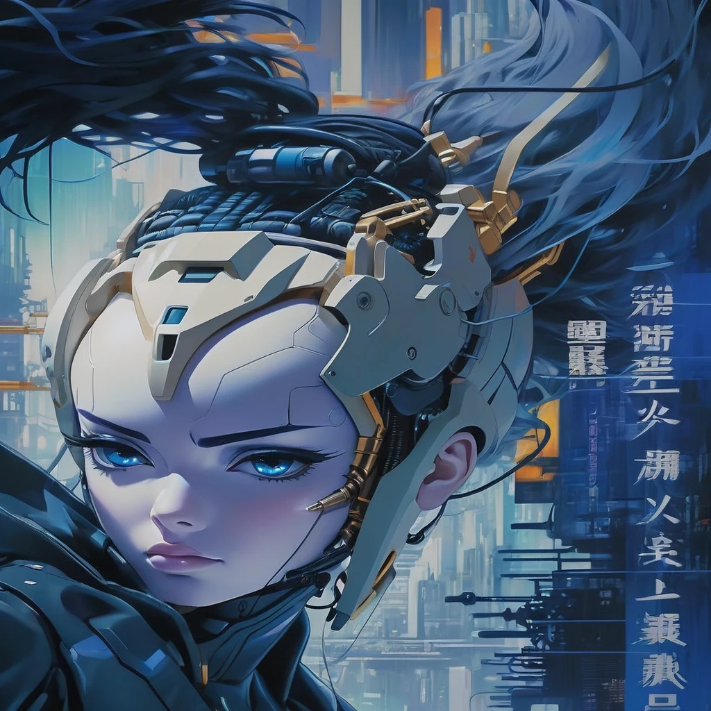 Ghost in the Shell Vol.2 - Enemies, by Luis Duarte, Luis Duarte style, blue and black shading, Neo-Tokyo style, Element Air, Mythpunk, Graphic Interface, Sci-Fic Art, Dark Influence, NijiExpress 3D v3, Kinetic Art, Datanoshing, Oilpainting, Ink v3, Splash style, Abstract Art, Abstract Tech, Cyber Tech Elements, Futuristic, Illustrated v3, Deco Influence, AirBrush style, drawing
