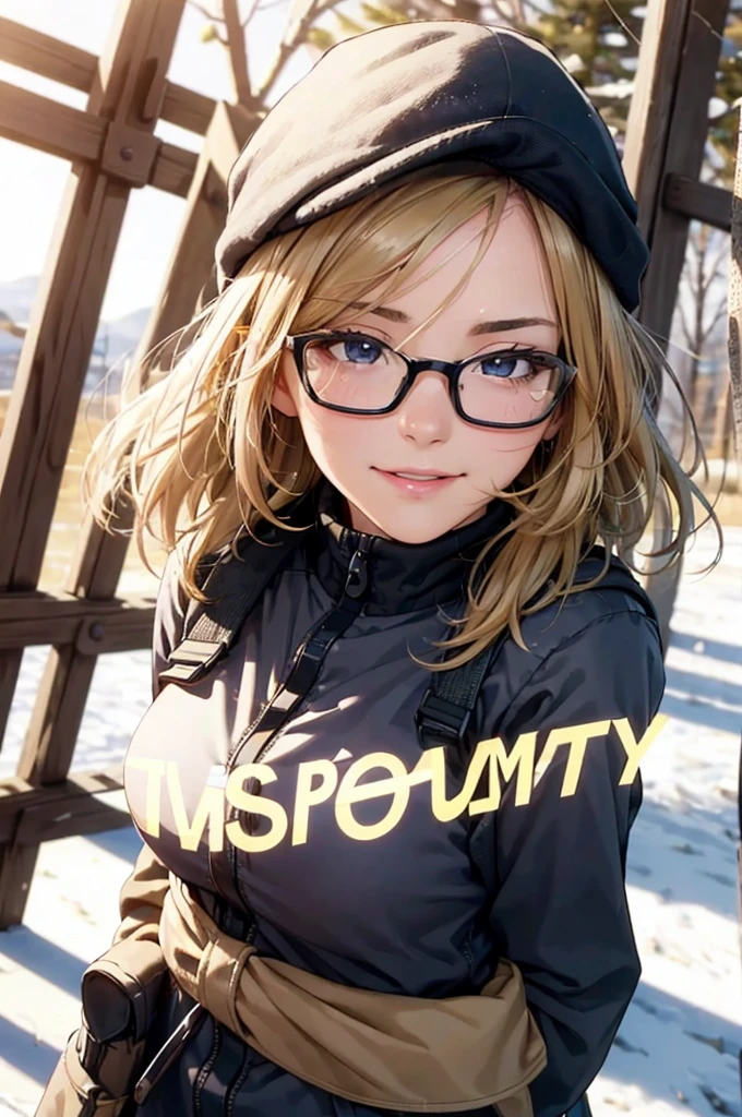 最high quality, high quality, High resolution, high quality texture, high quality shadows, High resolution, Beautiful details, Detailed CG, Detailed Texture, Realistic representation of face, Realistic, colorful, delicate, Cinematic Light, Side light, Lens flare, Ray Tracing, sharp concentrated, (1 Girl,concentrated:1.3), ( Intricate details, compensate, PureErosFaceV1:0.5), (細部まで美しいdelicateな顔, 緻密で美しいdelicateな瞳, Perfect Facial Proportions, Dense skin, Optimal ratio of four fingers to one thumb,  Modest chest, Beautiful Hips, Smooth upper abdomen, blue eyes ,cold weather jacket ,cold weather pants ,knit hat ,cold weather gloves ,trekking backpack ,glasses ,hiking,lapland ,snow field ,long trail ,adventure journey ,night,Northern Lights ,winter,the gaze of true love, lips of temptation, A look full of compassion ,a smile full of love, i love you, Acting lovey-dovey, waist up, 35 years old, hiking,house wife, air fortress hair, blonde hair
