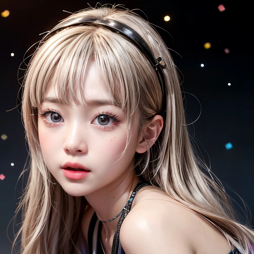 NSFW, 8k, High-level, absurd, masterpiece, best quality, primitive, very detailed CG, very detailed wallpaper, perfect lighting, Extremely detailed (((The personifying " Google Assistant " as a Little Girl))), MysticSight, Tyndall effect, Tyndall scattering, Studio gray background with (many Dazzling RainbowColor particles BokeH:1.28), (RoundlyButts, ThighGap), (Exposed:0.4), (Assfocus with looking ahead), BREAK (NOGIZAKA face variations) Extremely Detailed very KAWAII face variations, perfect anatomy, Childish, captivating gaze, elaborate detailed Eyes with (sparkling highlights:1.28), long eyelashes、Glossy RED Lips with beautiful details, Coquettish tongue, Rosy cheeks, Radiant PearlSkin with clear transparency . { (Dynamic LifeLike expressions:1.4) | :d) }, (large eyes:-1) .
