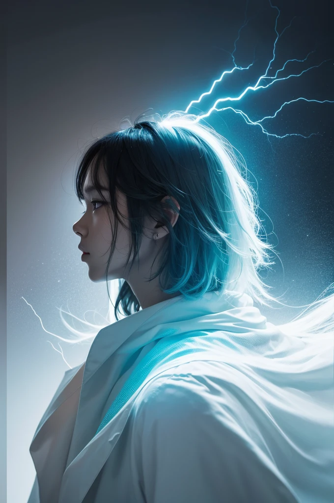 generates the image of thunder in a minimalist form, colorfully