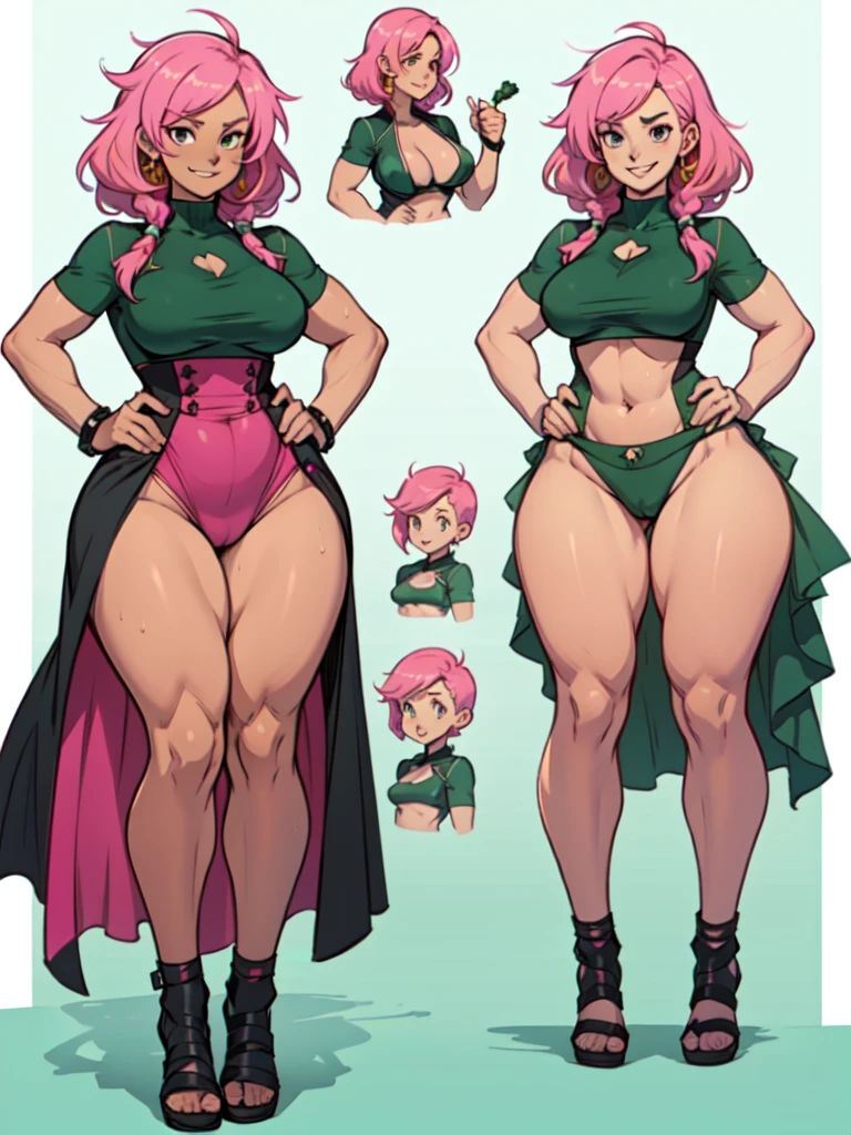 tall woman , high-waist e seios gota, Kale, mulher pelada Kalea, high skinny thighs, Legs long, high-waist, Kale sem roupa enorme enorme ((work of art)),(((best qualityer))),((character design sheet)) ,((Vulgar)) , voluptuous girl, ssmile,((between the breasts)) , , pink hair, pink hair
