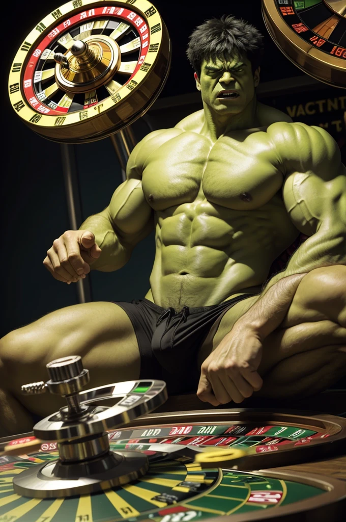 Hulk spinning a roulette wheel