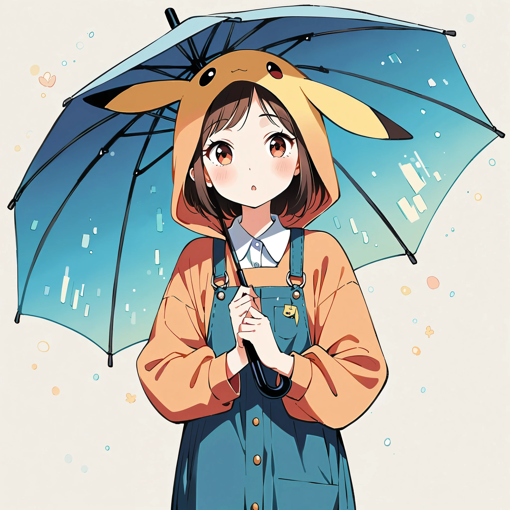((anime:1.4,illustration)),(masterpiece, top quality, best quality),(ultra-detailed, absolutely resolution),((16k, high res)), (((Pikachu holding an umbrella in the rain, a rainbow is out, the sky is half sunny and half rainy)) ((cozy lofi illustration:1.4)), ((anime:1.4, illustration)),(masterpiece, top quality, best quality),(ultra-detailed, absolutely resolution),((16k, high res))