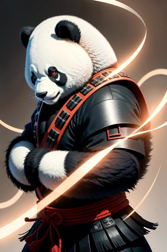 samurai style panda bear