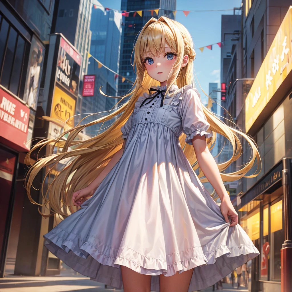 Blonde who appeared in a baby dress in front of me
