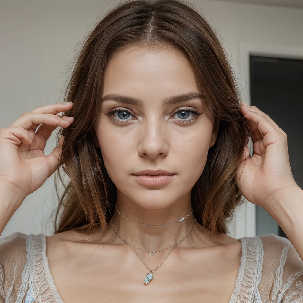photographie portrait professionnelle d’une magnifique femme italienne, une peau clair avec des taches de rousseur, yeux bleu, grosses lèvres, cheveux et sourcils blond, petit nez, look séduisant sensuel, magnifique visage symétrique rond, Maquillage naturel mignon, Art conceptuel, élégant, très détaillé, complexe, mise au point nette, Prise de vue moyenne, Plan moyen, (((Couleur professionnellement diplômée))), lumière diffuse douce et brillante, (un brouillard volumétrique), Tendances sur Instagram, hdr 4k, 8k