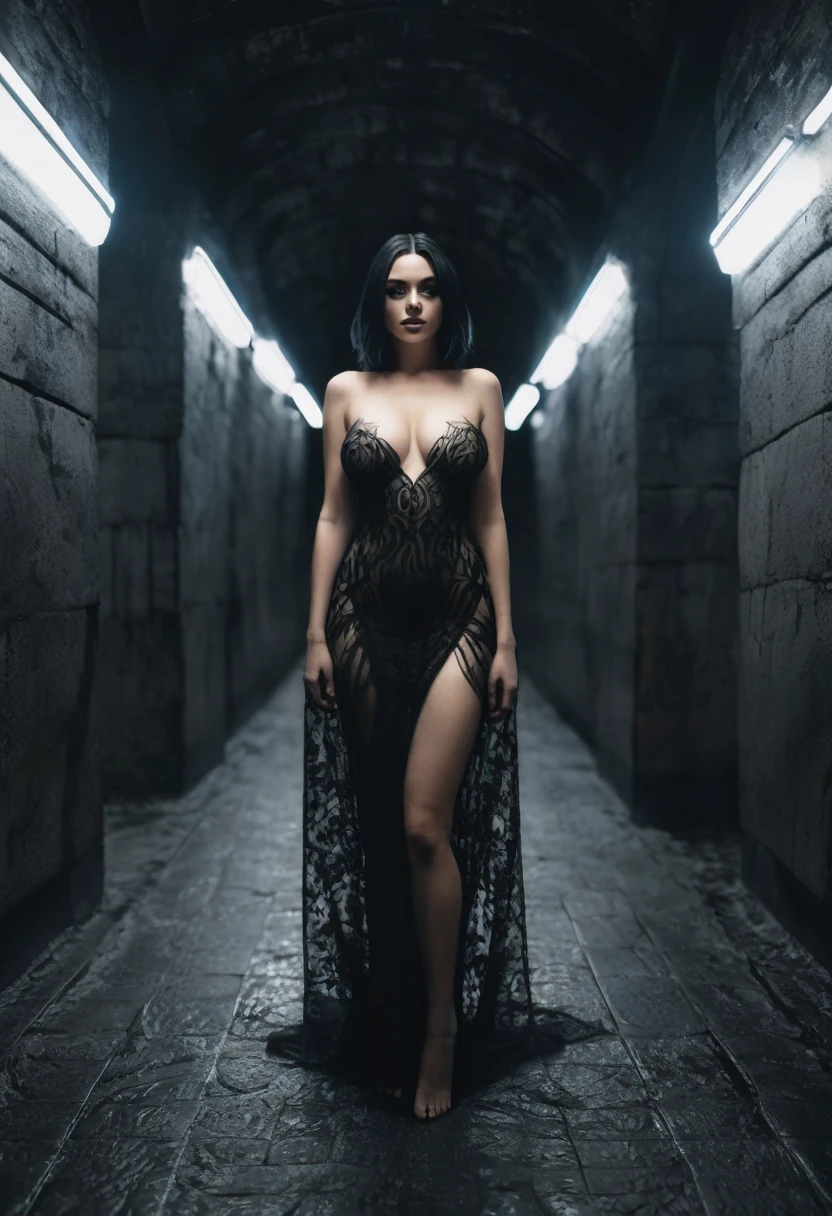 A stunning and intricate monochromatic portrait of (Woman:1) gothic, completely naked, big boobies, fully body, Epic character composition, por Ilya Kuvshinov, alessio albi, nina masic, sharp focus, natural lighting, underground dispersal, f2, 35mm, Film grain, Ultra-realistic, perfect body, 8K, grin