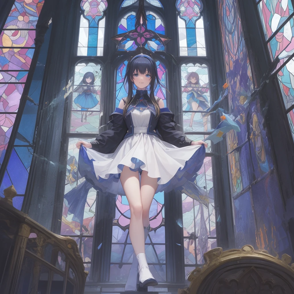 tarot
justice
axis、young woman、smile、Blue Hogow、Cathedral in the background((Stained glass))、Valentine&#39;s Chocolate、Surrounded by believers、Light tones、Gothic style、Decorative edging design。
,Add_Details:1, Add_Details:0, Add_Details:0.5