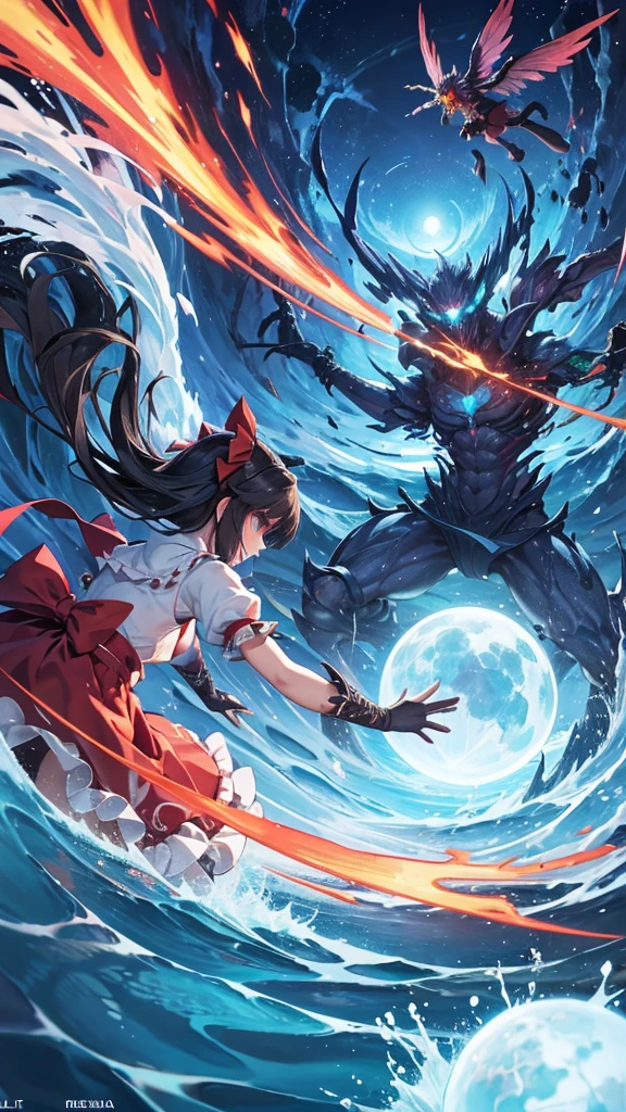 upper body shot, solo 1 girl view, TouHou Legend of Fairy Souls is an action game developed and published by LFCat Studio for PC. An adventure in which we control the young Reimu, which due to a curse has been transformed into Kedama, a little ball of hair, having to fight waves of enemies from an isometric perspective with both ranged attacks and hand-to-hand combat, being able to turn into different monsters, random angle.,(all realistic intricate details)