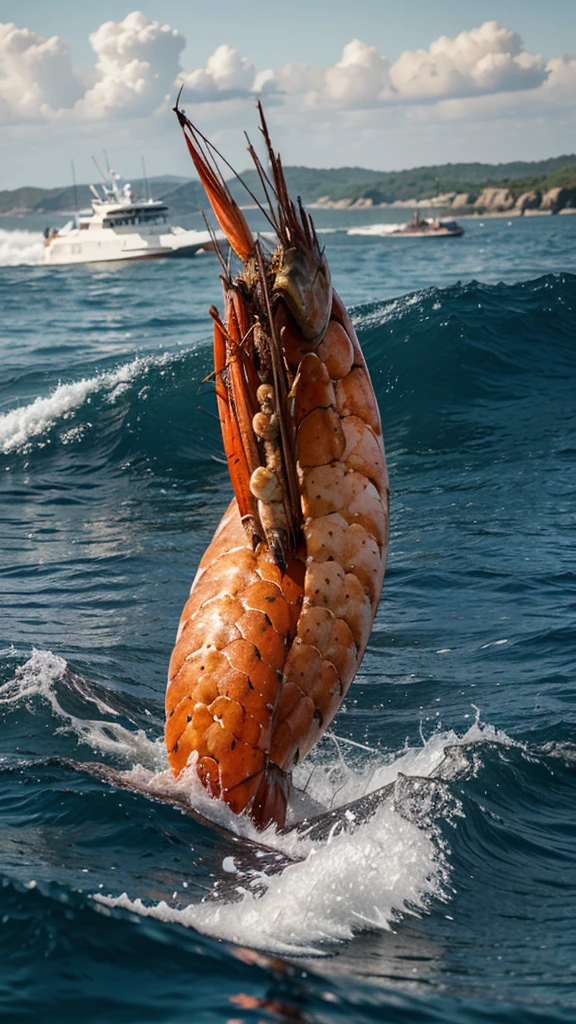 a shrimp in the sea