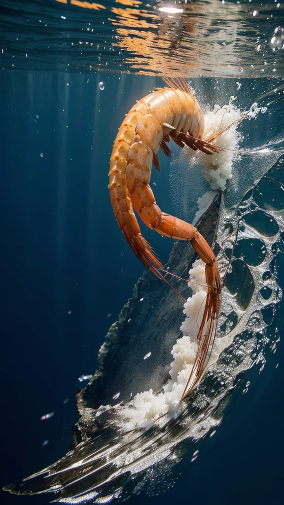 a shrimp in the sea