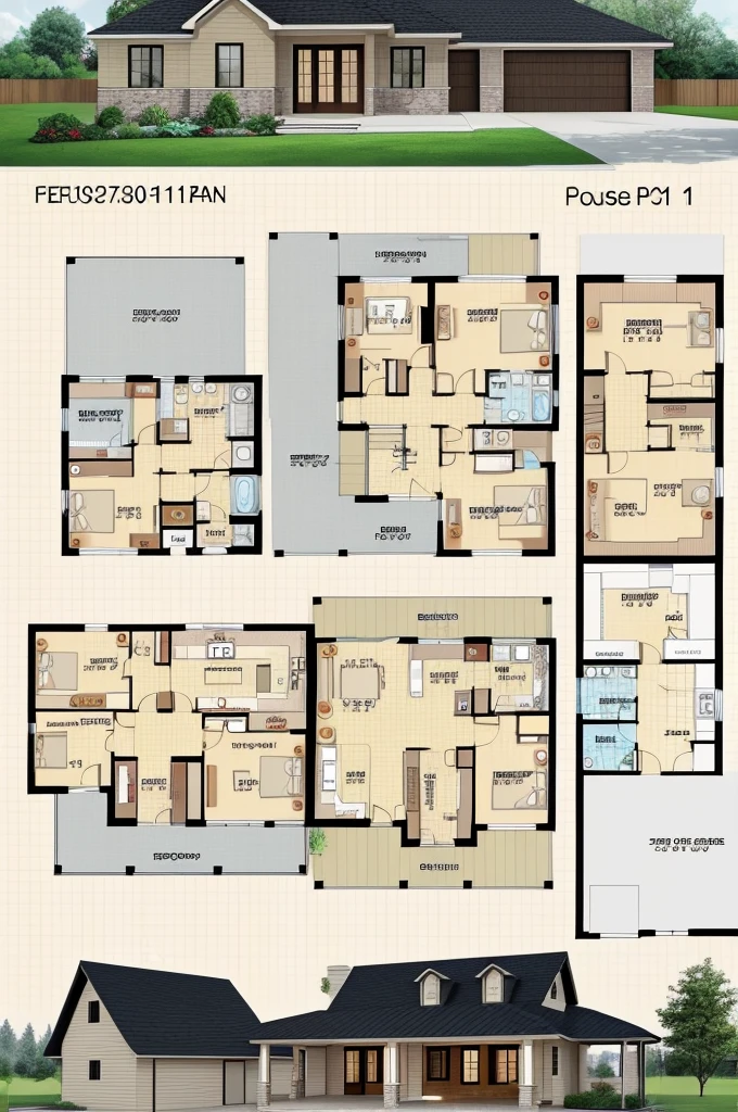 10x15 house plan with 4 bedrooms