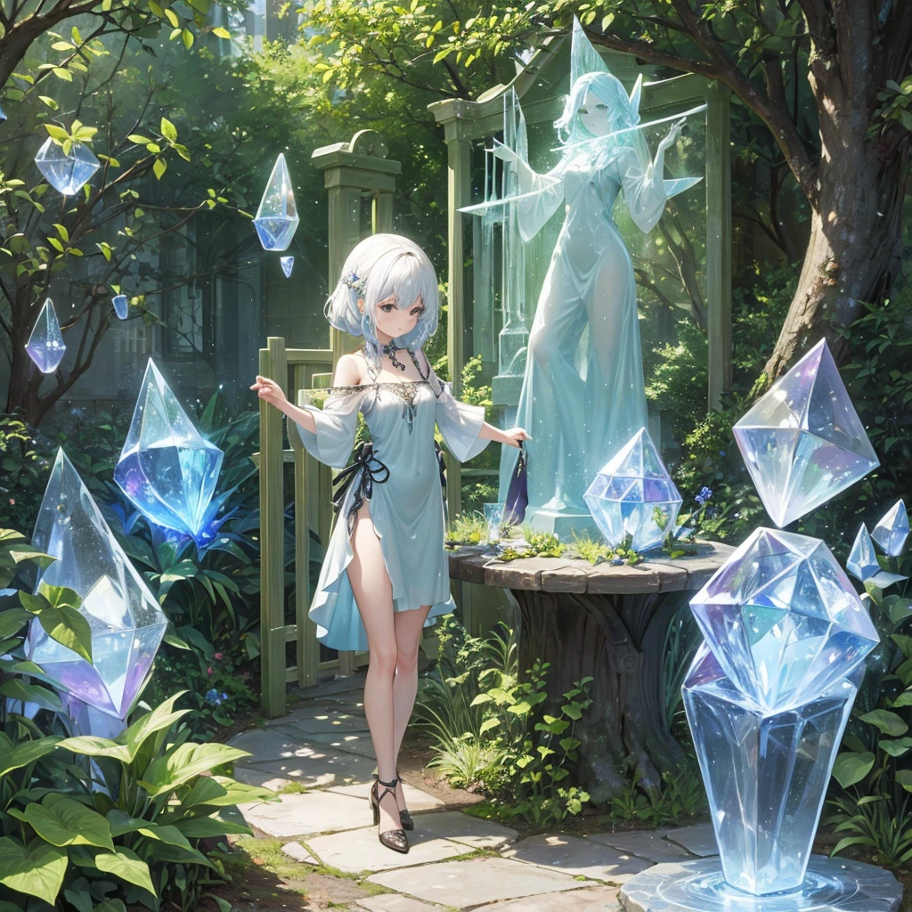 witch(garden My own sculpture(crystal hologram)Carving)