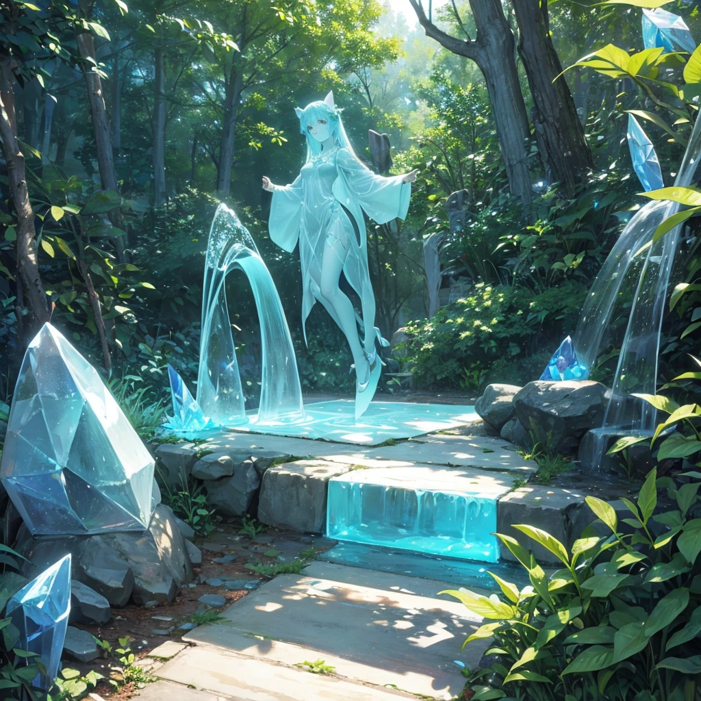 witch（garden　My own sculpture（crystal　hologram）Carving）
