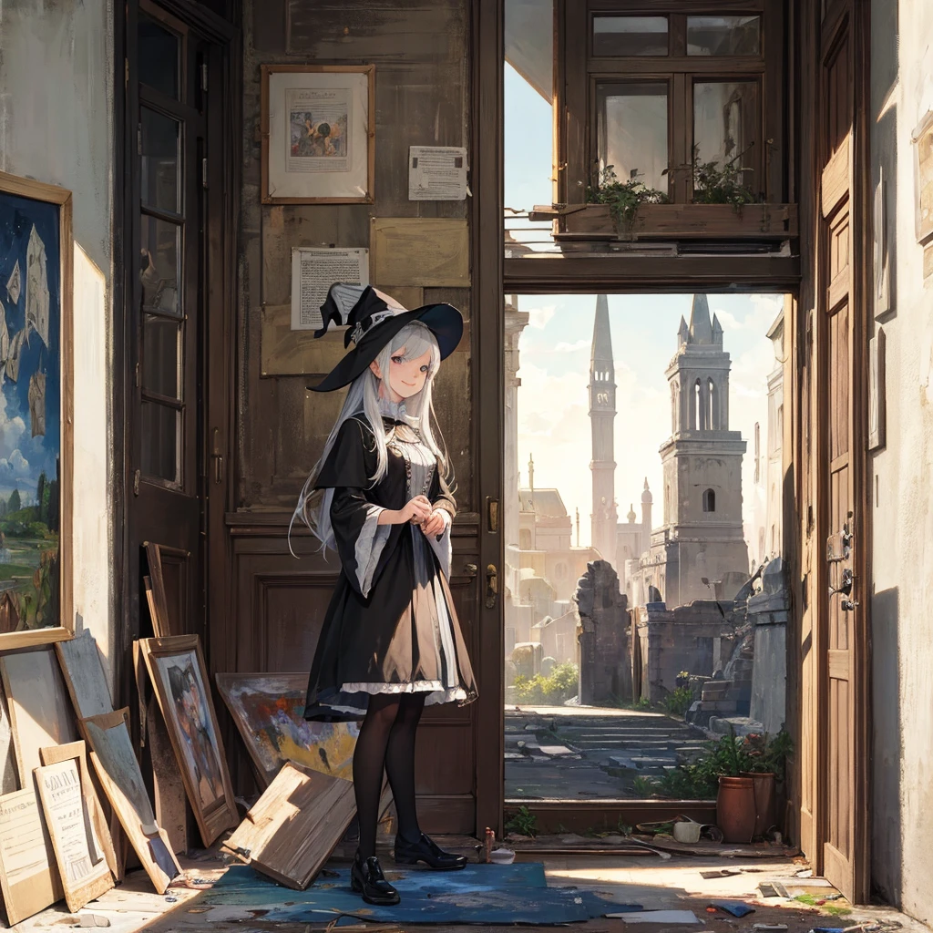 witch(Art room Painting on canvas(ruins)smile)Poster