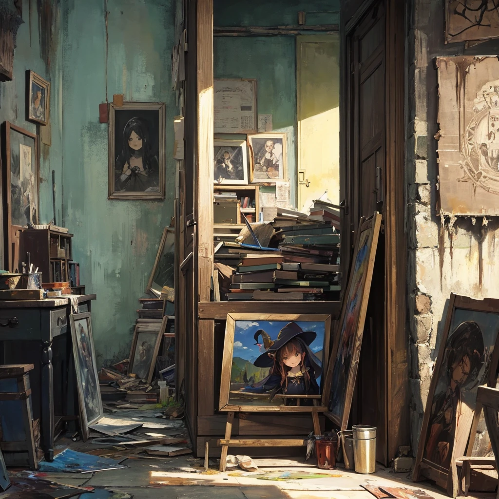 witch(Art room Painting on canvas(ruins)smile)Poster