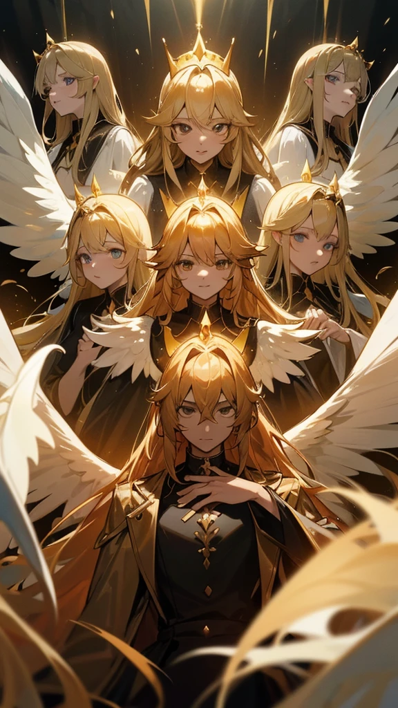 

Chapter 9:

The Angels of the Abyss: John sees an angel open the bottomless pit, releasing four destroying angels. They look impressive: gold crowns, human faces, hair like a woman&#39;s hair and teeth like dandelions. Their breastplates are like iron, and its wings make an intense noise. These angels cause death and destruction on Earth23.



