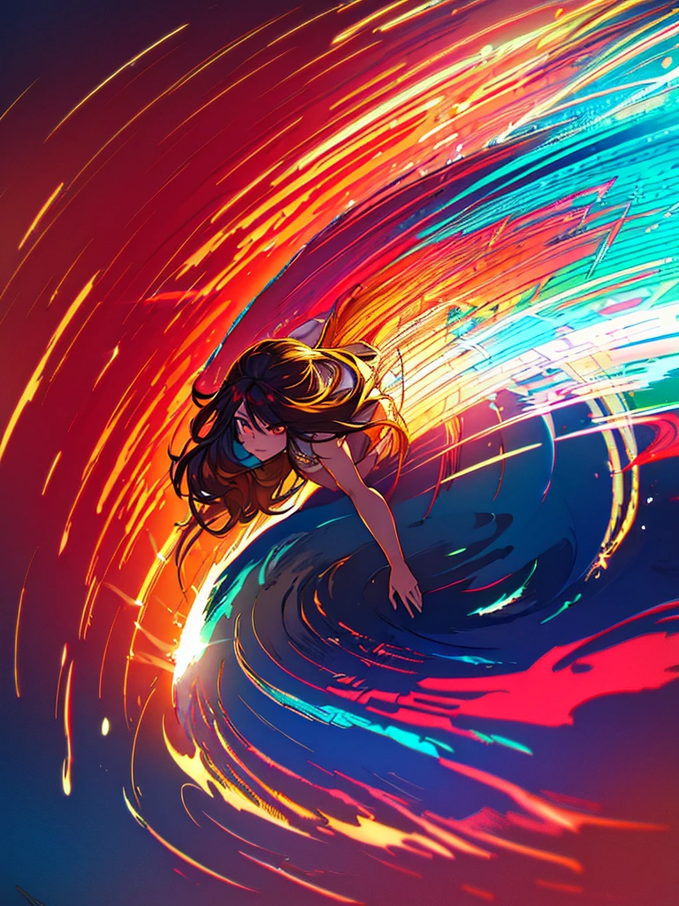 A girl with long flowing red hair, a girl with wavy brown hair, both riding colorful skateboards, dynamic action scene, beautiful detailed eyes, beautiful detailed lips, extremely detailed faces, longeyelashes, dynamic motion, urban city background, neon lighting, (best quality,8k,highres,masterpiece:1.2),ultra-detailed,(realistic,photorealistic,photo-realistic:1.37),cinematic lighting,vibrant colors,dramatic composition
