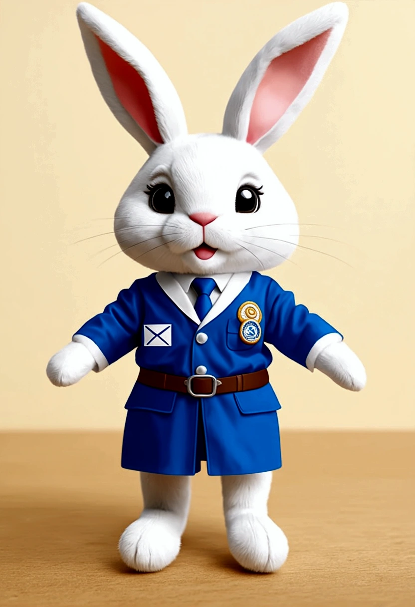Bunny wearing mail carrier outfit