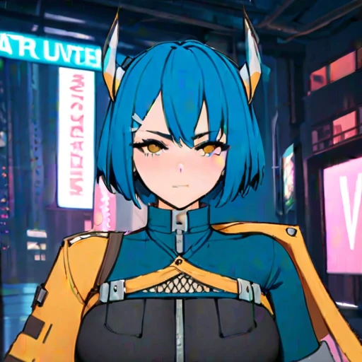 (masterpiece, best quality:1.2), 1girl, solo, Kaslin,  blue hair