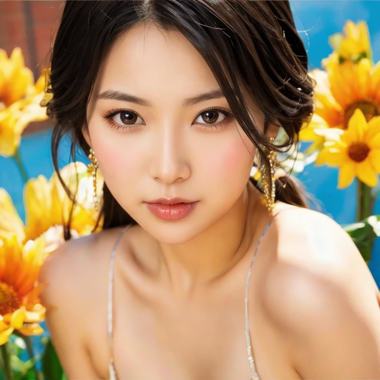 ((masterpiece)), (((best quality))), ((ultra-detailed)), (Amazing:1.1),detailed, 1 girls, perfect body, beauty black hair, perfect saturation, perfect eyes, perfect face, perfect lighting, vibrant colors, innocent expression, delicate features, stunning beauty, realistic skin texture, glossy lips
