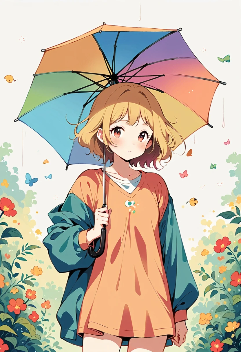 ((anime:1.4,illustration)),(masterpiece, top quality, best quality),(ultra-detailed, absolutely resolution),((16k, high res)), (((Pikachu holding an umbrella in the rain, a rainbow is out, the sky is half sunny and half rainy)) ((cozy lofi illustration:1.4)), ((anime:1.4, illustration)),(masterpiece, top quality, best quality),(ultra-detailed, absolutely resolution),((16k, high res)) BREAK {lofi art, style of Laurie Greasley, style of Makoto Shinkai, anime aesthetic}, BREAK { (produces images with information than 40 million pixels with cinematic-like detailed textures shot on a Sony SLR).}