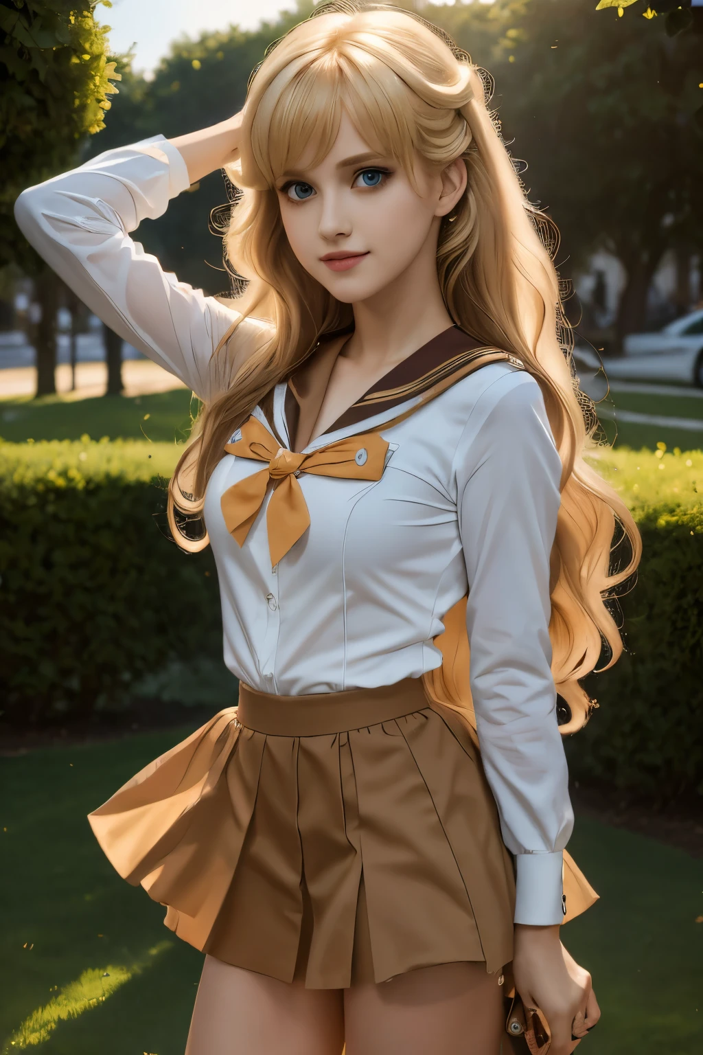 ((Masterpiece)), (Best Quality), (Ultra Detailed), ((Very Detailed)), 4K, (8K), sailor Venus, blonde hair, blu eyes, Aesthetics, Dream Core,