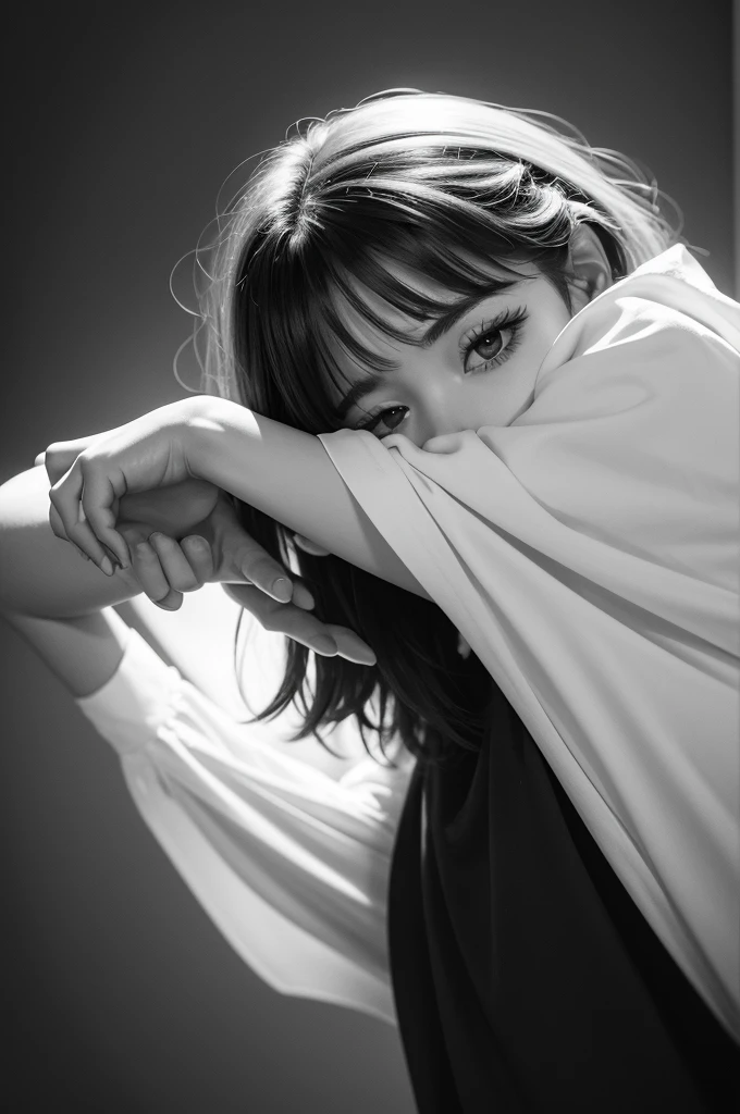 I want a simple background, it can be black or white with this phrase on top. "There are feelings that arise silently, but they make the heart beat faster."