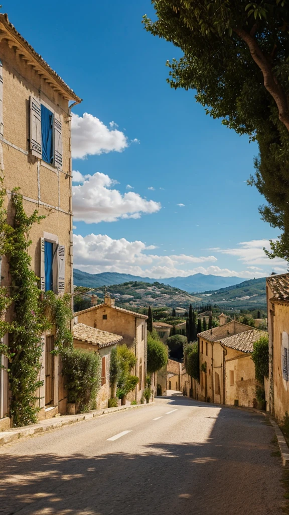 Beautiful landscape with blue sky in Southern France