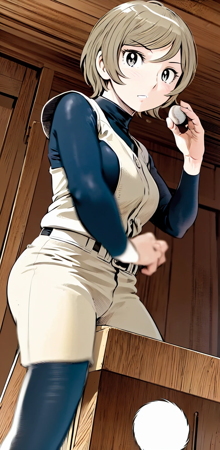 、(masterpiece、Highest quality)、Highest quality, Ultra-high resolution, (((masterpiece))), alone, Sweat、Big eyes,Show Viewer,
blonde,(short hair:1.2),
(Baseball uniforms:1.2), (Highest quality:1.3),One Girl,