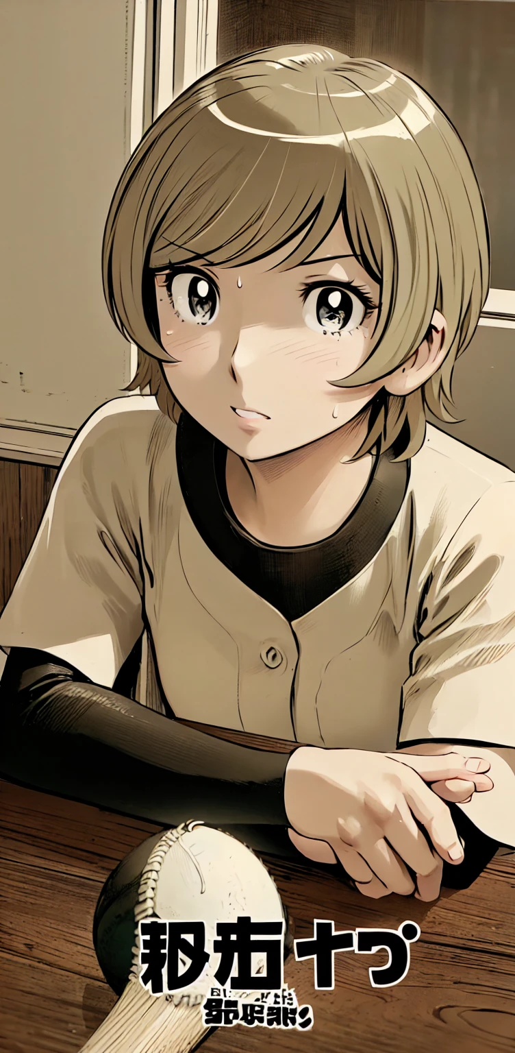 、(masterpiece、Highest quality)、Highest quality, Ultra-high resolution, (((masterpiece))), alone, Sweat、Big eyes,Show Viewer,
blonde,(short hair:1.2),
(Baseball uniforms:1.2), (Highest quality:1.3),One Girl,