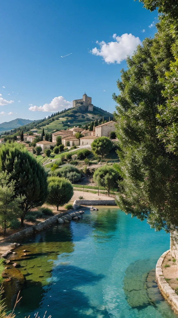Beautiful landscape with blue sky in Southern France
