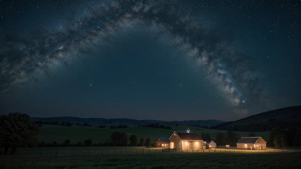 A starry night on the farm