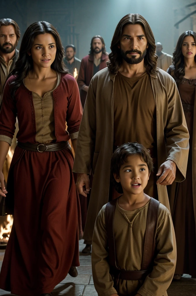 Characters from the movie intensely 2 along with Jesus all happy