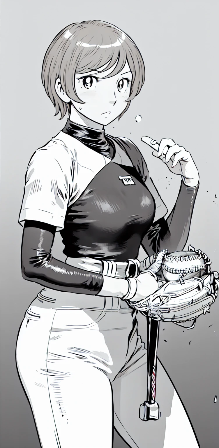 、(masterpiece、Highest quality)、Highest quality, Ultra-high resolution, (((masterpiece))), alone, Sweat、Big eyes,Show Viewer,
blonde,(short hair:1.2),
(Baseball uniforms:1.2), (Highest quality:1.3),One Girl,