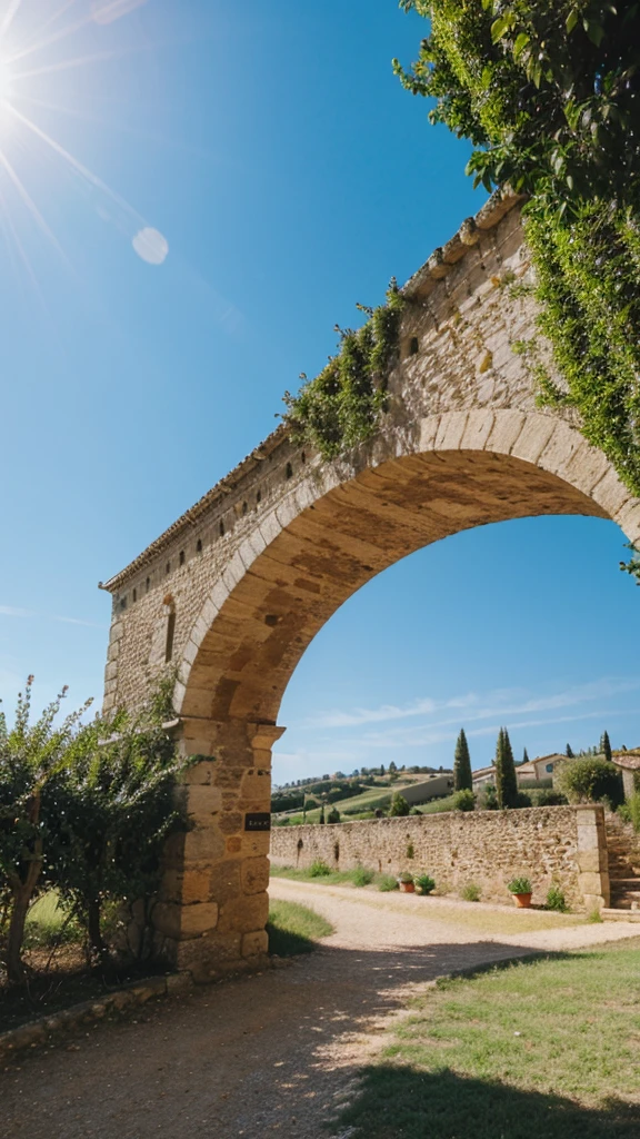 Beautiful landscape with blue sky in Southern France 