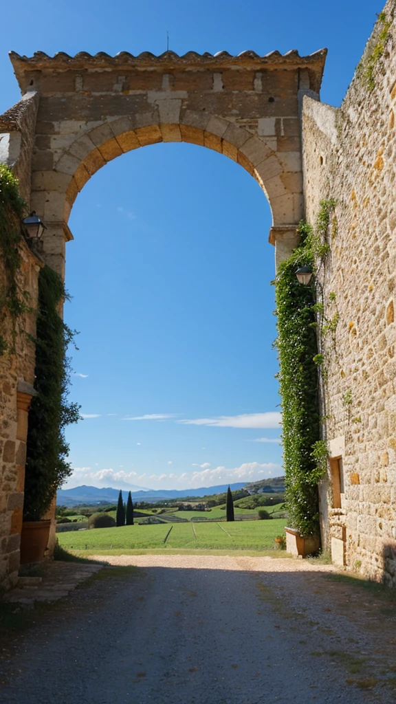 Beautiful landscape with blue sky in Southern France