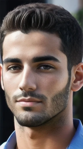 Young JUDAEAN men focus on the face, color photo