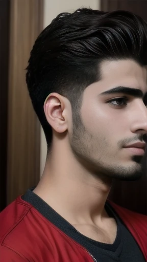 Young Syrian men focus on the face, color photo