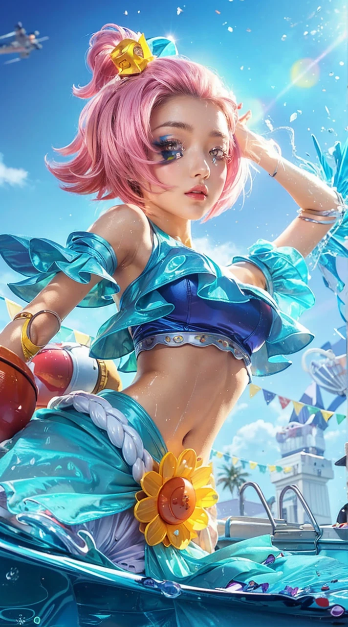 Textured skin, Super Detail, high details, High quality, Best Quality, hight resolution, 1080p, hard disk, Beautiful,(Gundam Girl),Cosplay,Cosplay Competitions,Gundam Girl,Cosplay Girl
