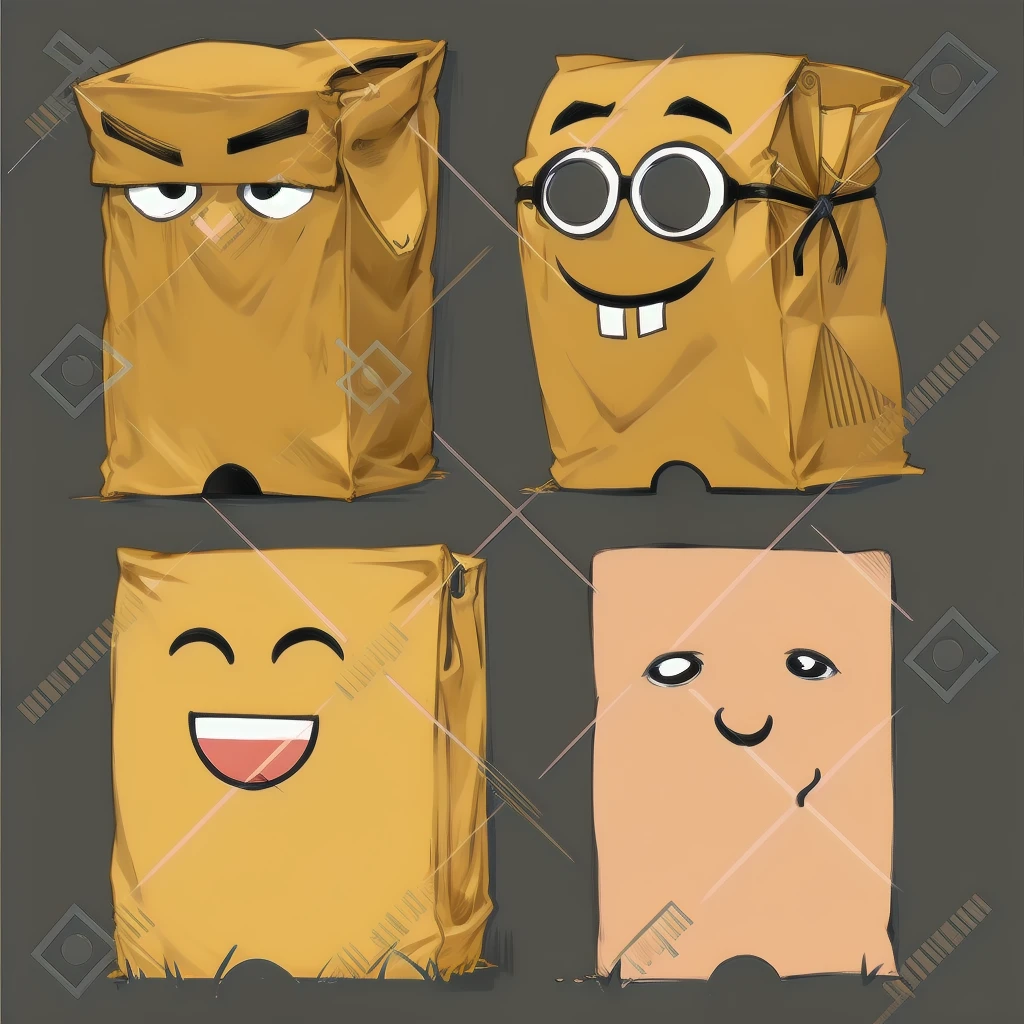 only paper bag with face