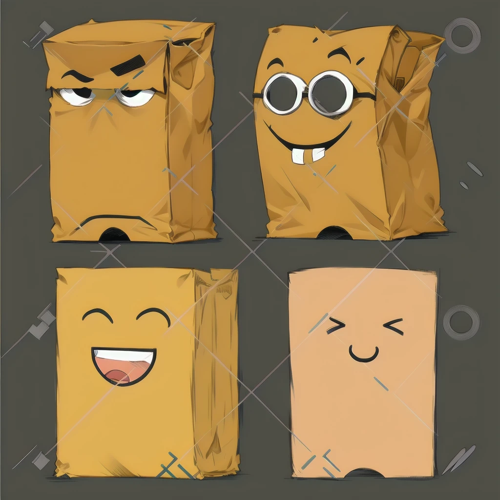 only paper bag with face
