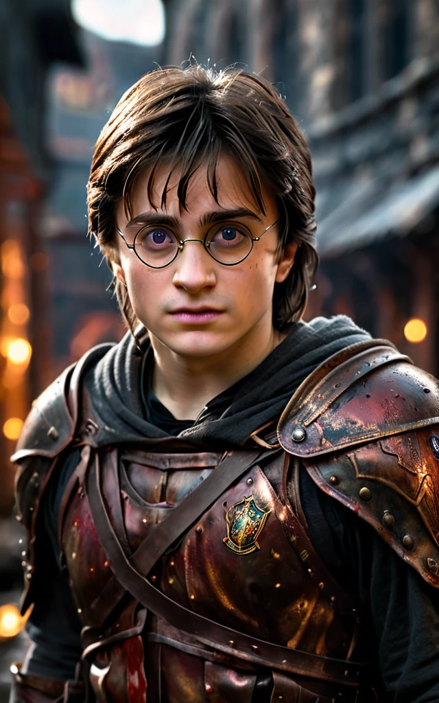 Harry Potter as a Spartan warrior, Dying on the battlefield , Bloody armor, contrast 1:10000 photorealism, hyperdetalization, UHD,HDR, ISO 600, 1024 K, background dark, hyper realistic, ultra detailed hyper realistic, photorealistic, Studio Lighting, reflections, dynamic pose, Cinematic, Color Grading, Photography, Shot on 50mm lens, Ultra-Wide Angle, Depth of Field, hyper-detailed, beautifully color, 8k, Detailed background, dark light, twilight lighting, Volumetric lighting, intricate details, ultra high definition,