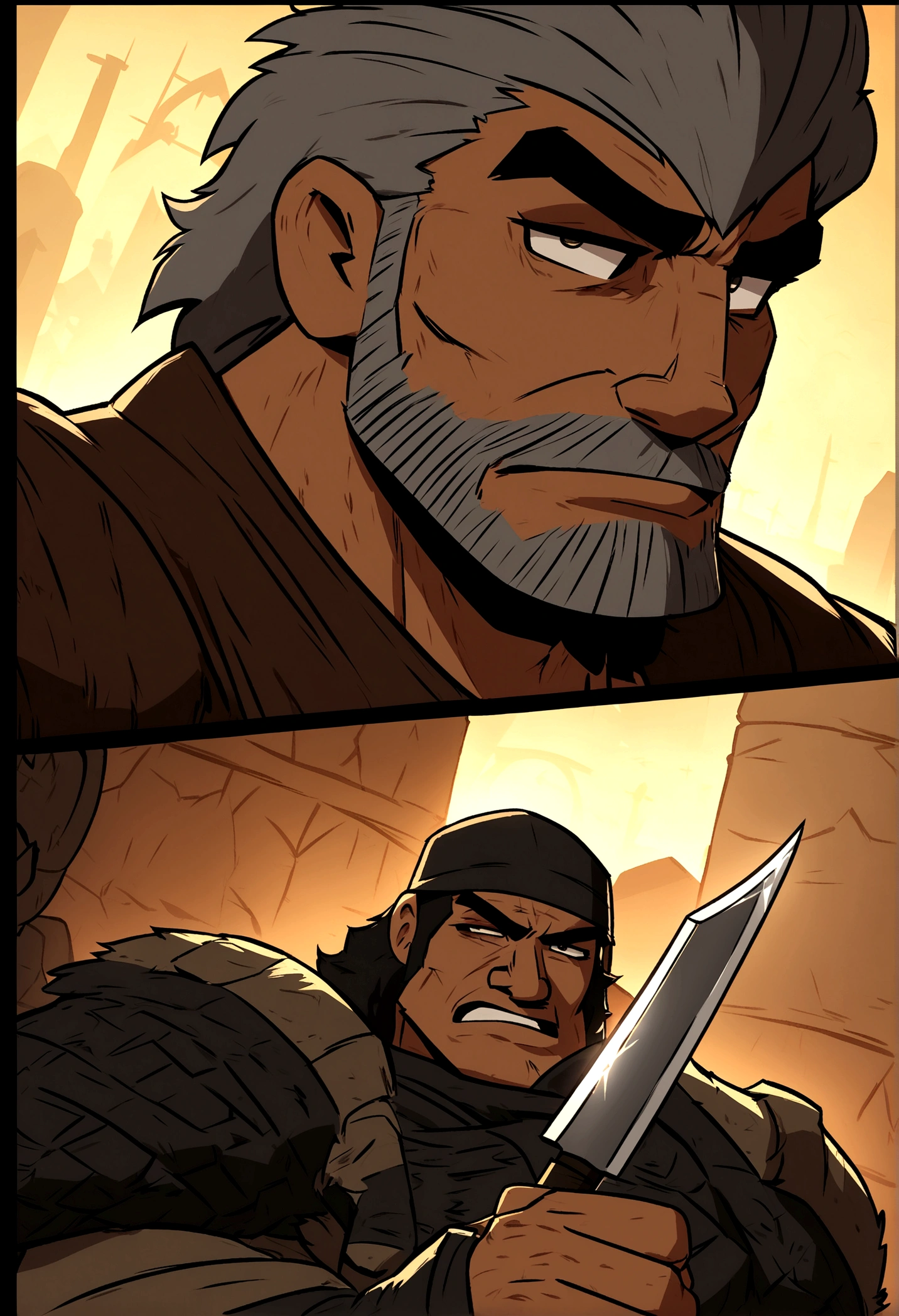 a close up of a man with a knife in his hand, medieval dark fantasy, ruggedly handsome ranger, hdr on, aaron fallon, facing and looking at the viewer, face of a man, masculine and rugged, archer boy, angry eyes, rugged soldier, dark grey haired man, gnoll