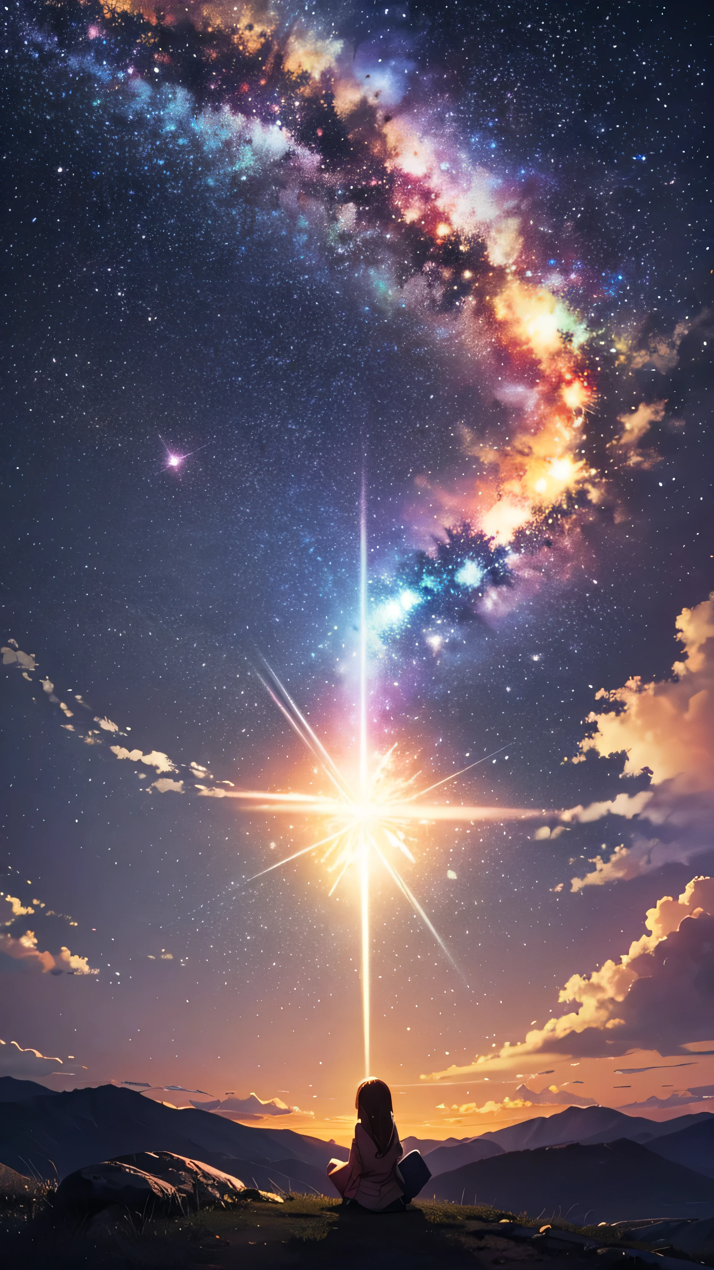 (明るくShining Star,Night Sky,Shining Star,Beautifully lit sky,astronomy)