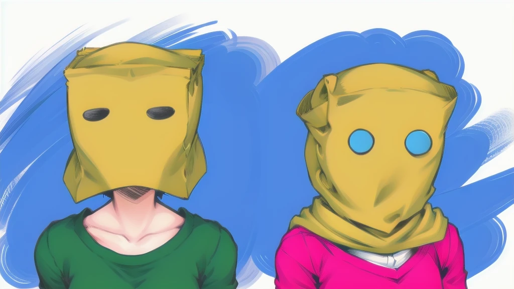 only paper bag with face
