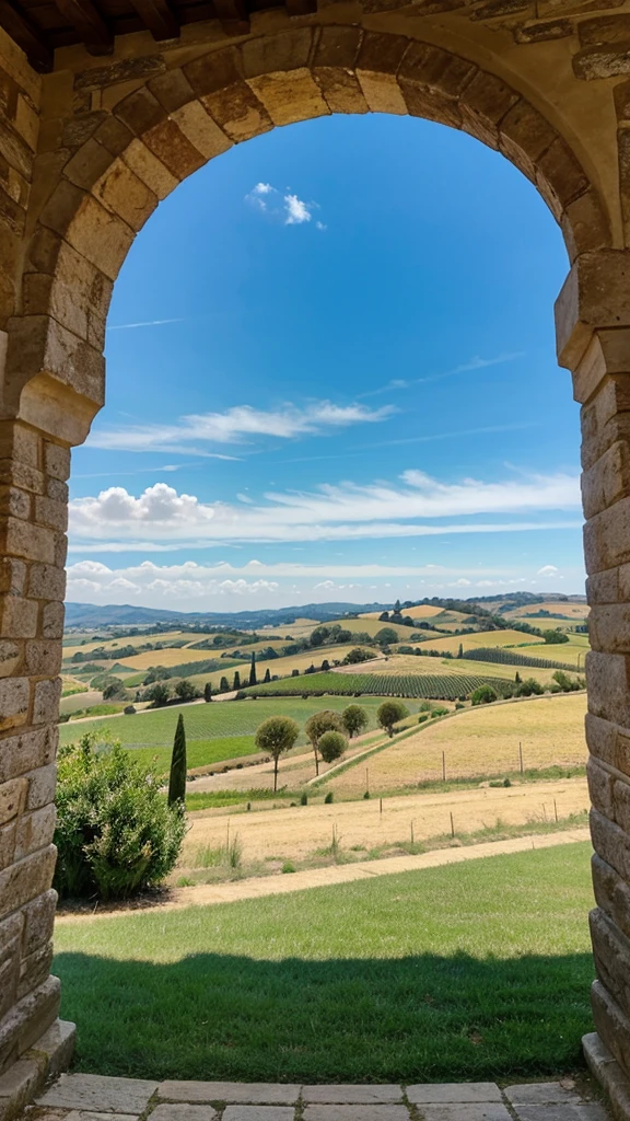 Beautiful landscape with blue sky in Southern France